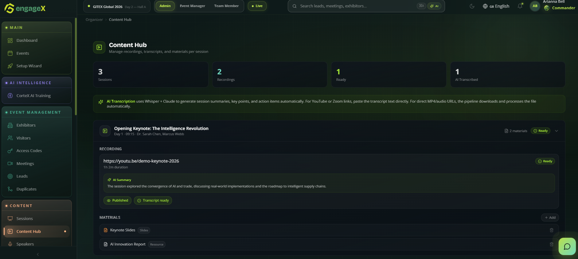 Sponsor content hub — premium placements and ad inventory